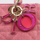 Christian Dior Macro Cannage Lady D Joy Satchel Denim 2way Pink Auth ka6565SAM-25