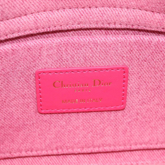 Christian Dior Macro Cannage Lady D Joy Satchel Denim 2way Pink Auth ka6565SAM