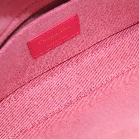 Christian Dior Macro Cannage Lady D Joy Satchel Denim 2way Pink Auth ka6565SAM