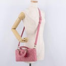 Christian Dior Macro Cannage Lady D Joy Satchel Denim 2way Pink Auth ka6565SAM-30