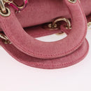 Christian Dior Macro Cannage Lady D Joy Satchel Denim 2way Pink Auth ka6565SAM-8