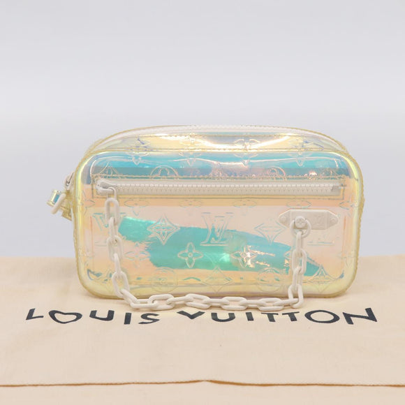 LOUIS VUITTON Monogram Prism Pochette Volga Bag Silver M55261 LV Auth ka6566V