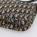 Christian Dior Trotter Canvas Shoulder Bag Navy Gold Auth ka6567-10