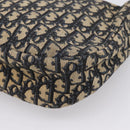 Christian Dior Trotter Canvas Shoulder Bag Navy Gold Auth ka6567-12