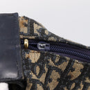 Christian Dior Trotter Canvas Shoulder Bag Navy Gold Auth ka6567-14