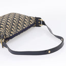Christian Dior Trotter Canvas Shoulder Bag Navy Gold Auth ka6567-7