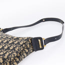 Christian Dior Trotter Canvas Shoulder Bag Navy Gold Auth ka6567-8