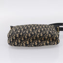 Christian Dior Trotter Canvas Shoulder Bag Navy Gold Auth ka6567-9