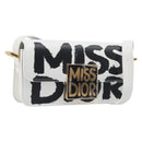 Christian Dior Miss Dior Shoulder Bag Leather White Gold Auth ka6568SAM-1