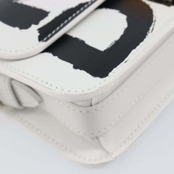 Christian Dior Miss Dior Shoulder Bag Leather White Gold Auth ka6568SAM