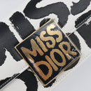 Christian Dior Miss Dior Shoulder Bag Leather White Gold Auth ka6568SAM-15