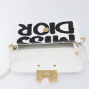 Christian Dior Miss Dior Shoulder Bag Leather White Gold Auth ka6568SAM-16