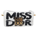 Christian Dior Miss Dior Shoulder Bag Leather White Gold Auth ka6568SAM-2