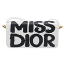 Christian Dior Miss Dior Shoulder Bag Leather White Gold Auth ka6568SAM-3