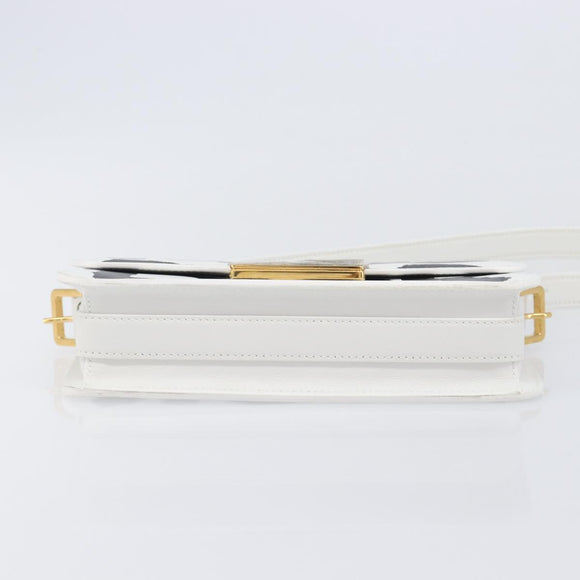Christian Dior Miss Dior Shoulder Bag Leather White Gold Auth ka6568SAM