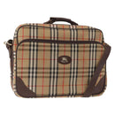 Burberrys Nova Check Travel Bag Canvas 2way Beige Auth ka657-1