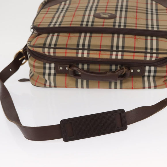 Burberrys Nova Check Travel Bag Canvas 2way Beige Auth ka657
