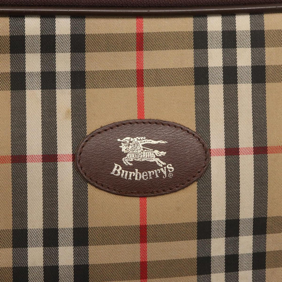 Burberrys Nova Check Travel Bag Canvas 2way Beige Auth ka657
