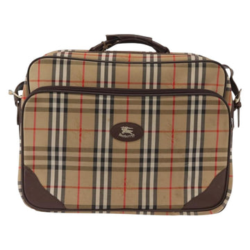 Burberrys Nova Check Travel Bag Canvas 2way Beige Auth ka657 - 0