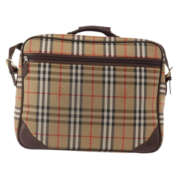 Burberrys Nova Check Travel Bag Canvas 2way Beige Auth ka657