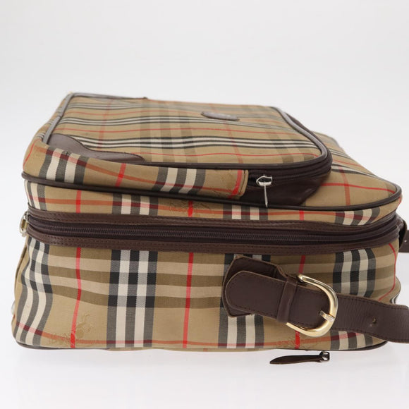Burberrys Nova Check Travel Bag Canvas 2way Beige Auth ka657