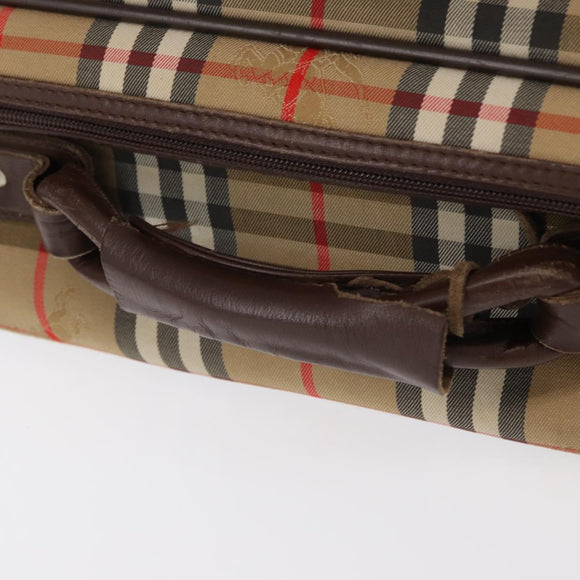 Burberrys Nova Check Travel Bag Canvas 2way Beige Auth ka657