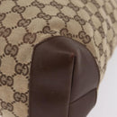 GUCCI GG Canvas Tote Bag Beige Silver 019 0401 Auth ka6572-11