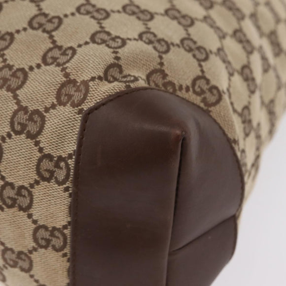 GUCCI GG Canvas Tote Bag Beige Silver 019 0401 Auth ka6572