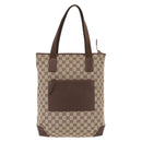 GUCCI GG Canvas Tote Bag Beige Silver 019 0401 Auth ka6572-2