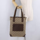 GUCCI GG Canvas Tote Bag Beige Silver 019 0401 Auth ka6572-24