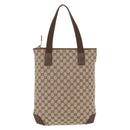 GUCCI GG Canvas Tote Bag Beige Silver 019 0401 Auth ka6572-3