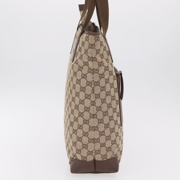GUCCI GG Canvas Tote Bag Beige Silver 019 0401 Auth ka6572