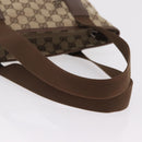 GUCCI GG Canvas Tote Bag Beige Silver 019 0401 Auth ka6572-7