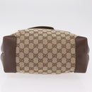 GUCCI GG Canvas Tote Bag Beige Silver 019 0401 Auth ka6572-9