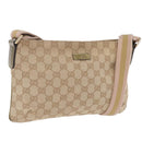 GUCCI GG Canvas Sherry Line Shoulder Bag Beige Gold 189749 Auth ka6574-1