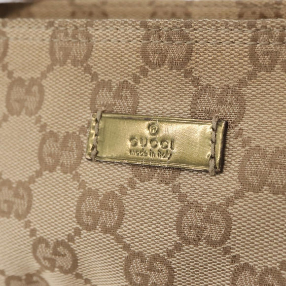 GUCCI GG Canvas Sherry Line Shoulder Bag Beige Gold 189749 Auth ka6574