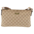 GUCCI GG Canvas Sherry Line Shoulder Bag Beige Gold 189749 Auth ka6574-13