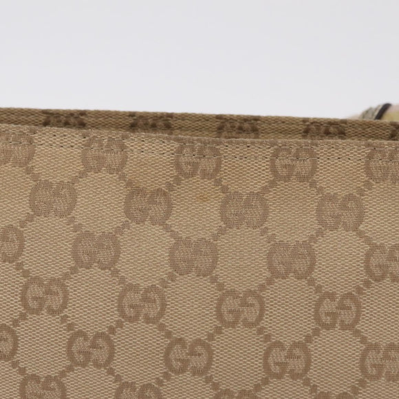 GUCCI GG Canvas Sherry Line Shoulder Bag Beige Gold 189749 Auth ka6574