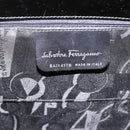 Salvatore Ferragamo Vala Hand Bag Patent leather 2way Black Gold Auth ka6577-16
