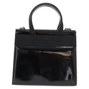 Salvatore Ferragamo Vala Hand Bag Patent leather 2way Black Gold Auth ka6577-3