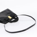 Salvatore Ferragamo Vala Hand Bag Patent leather 2way Black Gold Auth ka6577-9