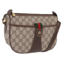 GUCCI GG Supreme Web Sherry Line Bag PVC Beige Gold 001 123 6177 Auth ka6578-1