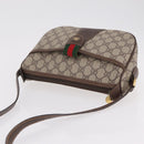 GUCCI GG Supreme Web Sherry Line Bag PVC Beige Gold 001 123 6177 Auth ka6578-15
