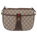 GUCCI GG Supreme Web Sherry Line Bag PVC Beige Gold 001 123 6177 Auth ka6578-13