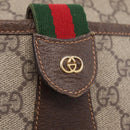 GUCCI GG Supreme Web Sherry Line Bag PVC Beige Gold 001 123 6177 Auth ka6578-24