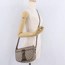 GUCCI GG Supreme Web Sherry Line Bag PVC Beige Gold 001 123 6177 Auth ka6578-31