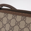 GUCCI GG Supreme Web Sherry Line Bag PVC Beige Gold 001 123 6177 Auth ka6578-3