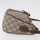 GUCCI GG Supreme Web Sherry Line Bag PVC Beige Gold 001 123 6177 Auth ka6578-4