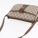 GUCCI GG Supreme Web Sherry Line Bag PVC Beige Gold 001 123 6177 Auth ka6578-14