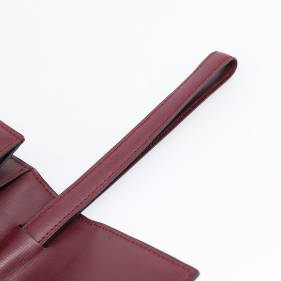 Cartier Must Line Clutch Bag Leather Bordeaux Gold Auth ka6579